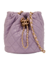 CC Diamond-Quilted Bucket Bag, &pound;3,500, Handbags, Purple, Leather, Front view